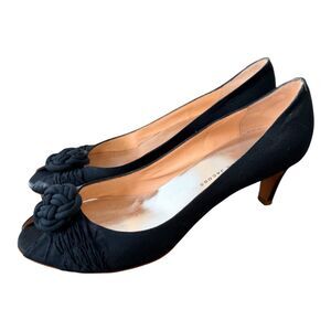 Marc by Marc Jacobs Black  Grosgrain Peep Toe  Heels Knot Detail Size 10(41)